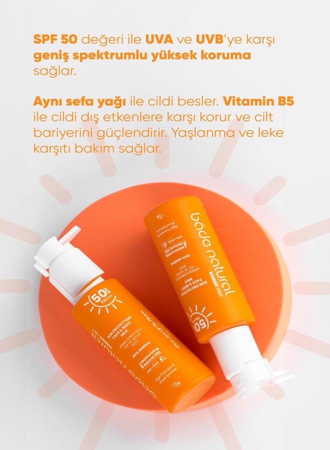 Bade Natural Mineral Sunscreen Milk SPF 50 – Broad Spectrum UVA/UVB Protection for Face & Body with Zinc Oxide, Calendula Oil & Vitamin B5 – 3.38 fl oz - Image 4